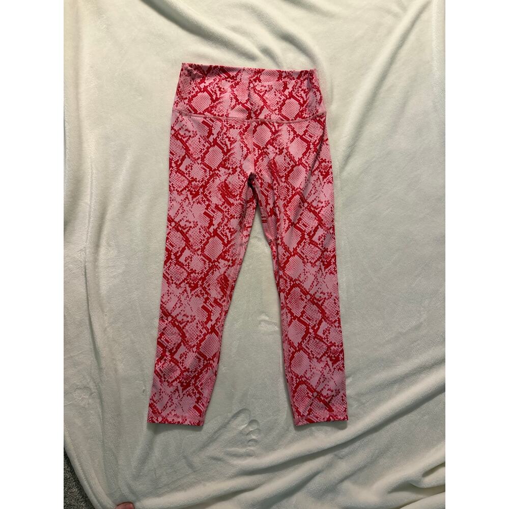 Fabletics Pink Snake Print Cropped Leggings M